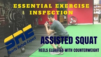 Assisted Squat with Counterweight and Heels Elevated