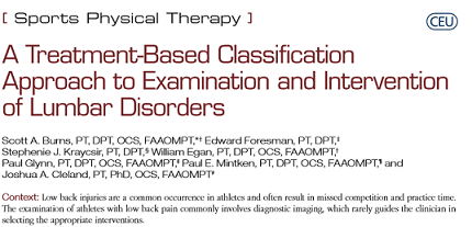 Simple Classification System For Low Back Pain